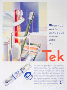ジョンソンとジョンソンによるTek歯ブラシの広告、1931年 作： Unbekannt