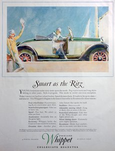 オーバーランドウィペット大学ロードスター車の広告、1927年 作： Unbekannt