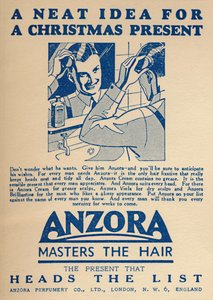 Anzora髪固定剤の広告、1936年。