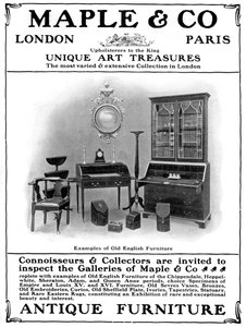 Maple＆Co of London、アンティーク家具の販売業者、1901年の広告 作： Unbekannt