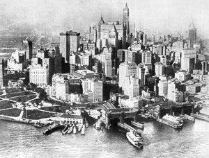 アメリカ合衆国、ニューヨーク州ローワーニューヨークの航空写真1926