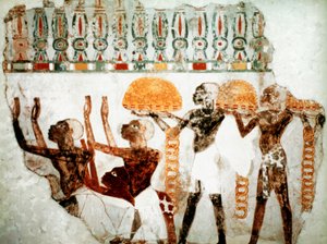 金を運ぶアフリカ人、紀元前1400年 作： Unbekannt