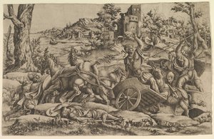 オディオスを殺すアガメムノン、カリフォルニア州。 1545年。 作： Unbekannt