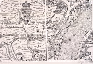 ロンドンの「アガス」地図、c1561 作： Unbekannt