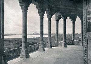 アグラ。タージを示すジャスミンタワーのバルコニー、c1910。 作： Unbekannt