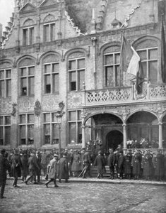 1914年11月1日、ベルギーのアルン1世とフランスのポアンカレ大統領がベルギーのフールネで会合します。 作： Unbekannt