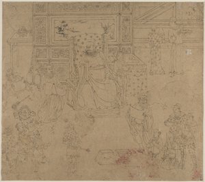 道教と仏教のテーマのアルバム: Kings of Hells: Leaf 34, 1200s.