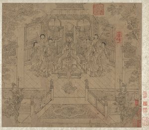 道教と仏教のテーマのアルバム: 道教の神々の行列: 葉 1, 1200s. 作： Unbekannt