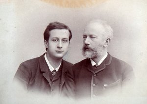 ロシアのピアニスト兼指揮者のアレクサンドルシロティと、ロシアの作曲家、ピーターチャイコフスキー（1888年） 作： Unbekannt