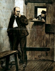 刑務所にいるアルフレッドドレイファス、1895年 作： Unbekannt