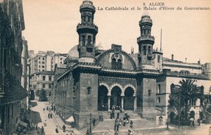 アルジェ-知事大聖堂と冬の宮殿、c1900