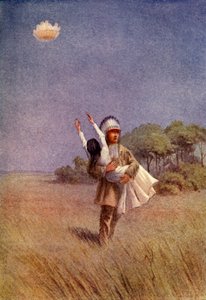 「捕らえられた乙女を自分のロッジに運ぶアルゴン」、1914年。 作： Unbekannt