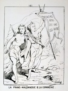 フラン=マコネリーとコミューンの寓意、パリコミューン、1871年。 作： Unbekannt