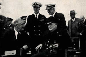 アメリカ大統領とイギリス首相、1941年8月14日、1945年。 作： Unbekannt