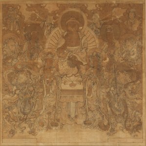 18 世紀後半から 19 世紀初頭の西極楽園での阿弥陀仏の集会。