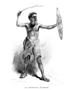 アボリジニの戦士、1886 作： Unbekannt