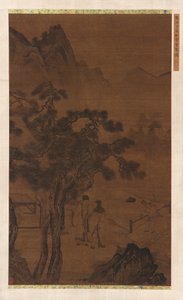 背の高い松の近くの午後の訪問、明王朝、16世紀。 作： Unbekannt