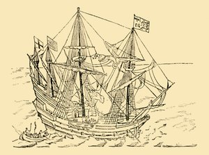 アルマダの戦い、c1930のイギリスの船。 作： Unbekannt