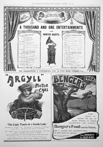 1905年のクリスマス、イラスト入りロンドンニュースの広告ページ 作： Unbekannt