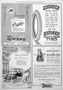 1916年のクリスマス、イラスト入りロンドンニュースの広告ページ 作： Unbekannt