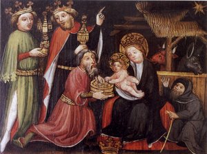 1400年頃、不明なマスターであるマギの礼拝。 イズニー福音病院財団 作： Unbekannt