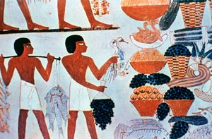 テーベ、エジプトの墓で古代エジプトの壁画