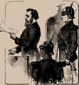1881年、法廷前のAndrei Zhelyabov。 作： Unbekannt