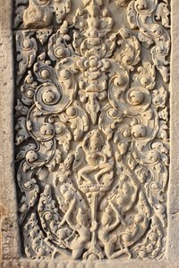 アンコールワット、壁の彫刻の詳細花、シェムリアップ、カンボジア 作： Unbekannt