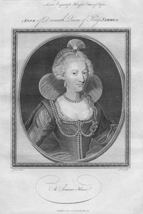 デンマークのアン、ジェームズ1世の女王、1786年。 作： Unbekannt
