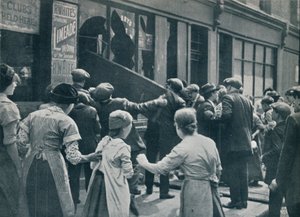 ロンドンで暴動を起こす反ドイツ人：ドイツの店の窓、c1914で割れる群衆 作： Unbekannt