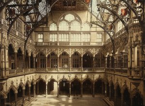 アントワープ（Anvers）。証券取引所の内観。 1900年頃。Photoglob- Zurichによる写真 作： Unbekannt