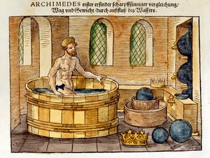 彼のお風呂のアルキメデス、1547 作： Unbekannt