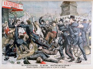 警察と戦う武装犯罪者、バスティーユ広場、パリ、1904 作： Unbekannt