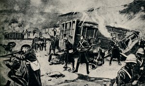 1945年11月18日、エストコートで待ち伏せされた装甲列車。 作： Unbekannt