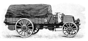 4気筒12 hpエンジンを搭載したダイムラーの軍用トラック、1904年 作： Unbekannt