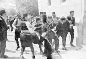 Gavrilo Principの逮捕、1914年の大公Franz Ferdinandの暗殺者