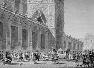 ノートルダムに到着、1804年12月2日、19世紀 作： Unbekannt