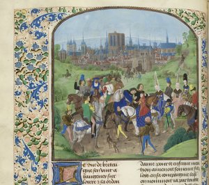アンジュー公ルイ 2 世がパリに到着、1470～1475 年頃。 作： Unbekannt