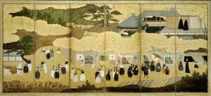 ポルトガル船の到着。南蛮スクリーン1600 作： Unbekannt