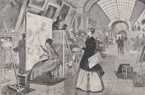 ルーヴル美術館の美術学生と写字生、Paris Harper