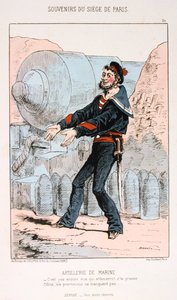 海兵隊砲兵、パリ包囲戦、普仏戦争、1870年から1871年。 作： Unbekannt