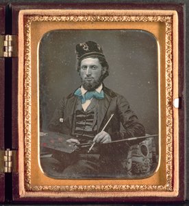 彼のパレットとブラシを持つアーティストc。 1850年代。 作： Unbekannt