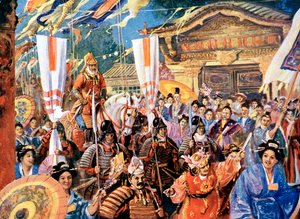 12世紀の日本の戦士、20世紀のヨリモトのアーティストの印象 作： Unbekannt