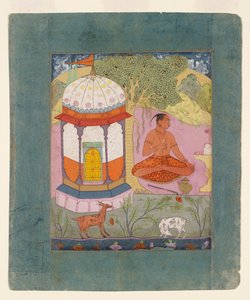 バンガリ・ラジーニの音楽モードを描いた風景の中の禁欲主義者、c1675 作： Unbekannt