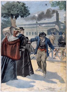 ルイジ・ルケーニによるバイエルンのエリザベート暗殺、1898年 作： Unbekannt
