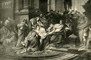 ジュリアスシーザーの暗殺、1890年。 作： Unbekannt
