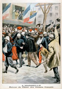 マルセイユで、中国から負傷したフランス兵の帰還、1901