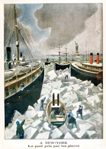 ニューヨークで、氷によって取られた港、1901 作： Unbekannt