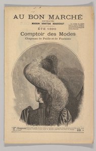 Au Bon Marché-Comptoir des Modes、派手な麦わら帽子、1890 年夏、1890 年。 作： Unbekannt