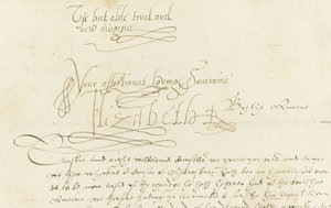 エリザベス1世からスコットランドの女王メアリーへの直筆の手紙、1584 作： Unbekannt